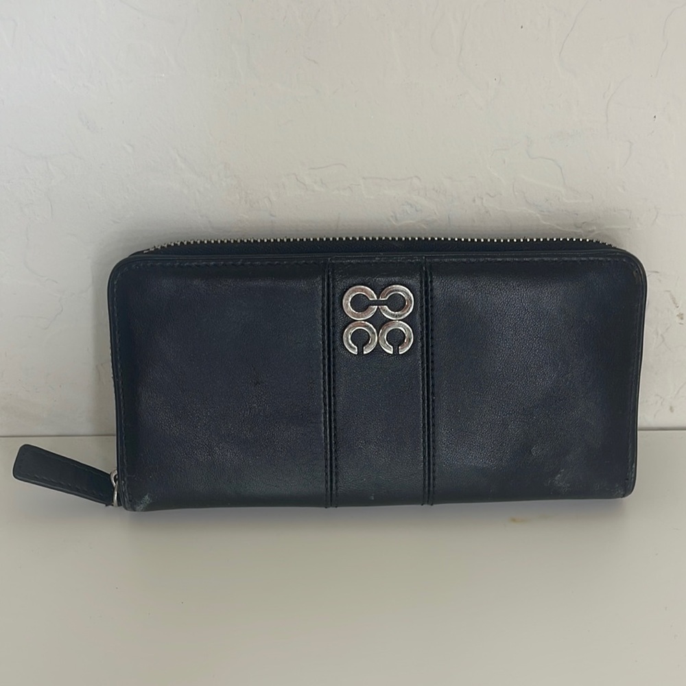 vintage black leather coach wallet